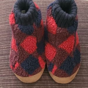 Land's End Buffalo Plaid Kids Slippers boy/girl